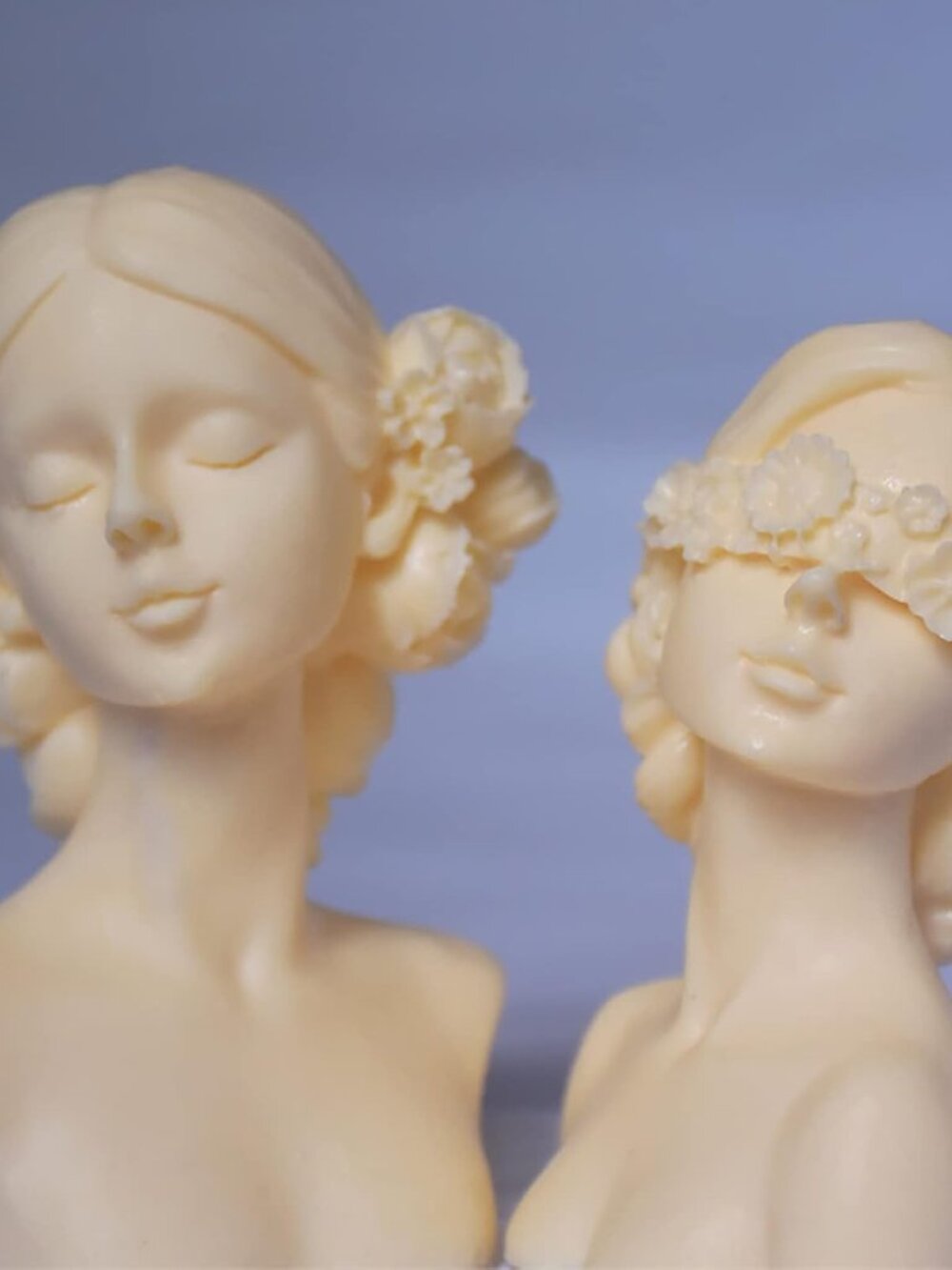 2 Pack Braid Girl Shape Portrait Candle Resin Mold - Resin Casting Silicone Mold